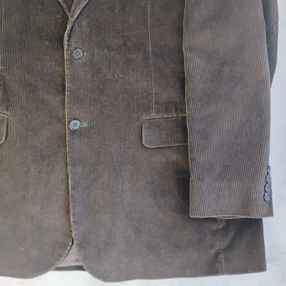 Meeting Street Chocolate Brown Corduroy Blazer Jacket‎ Academia Size 46 Long